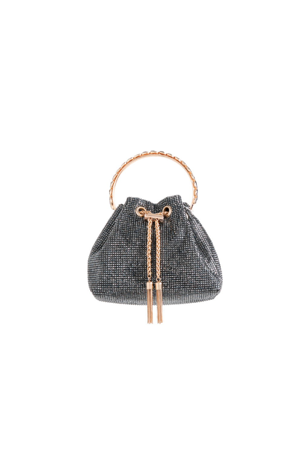 Black Crystal Pouch Evening Bag-0