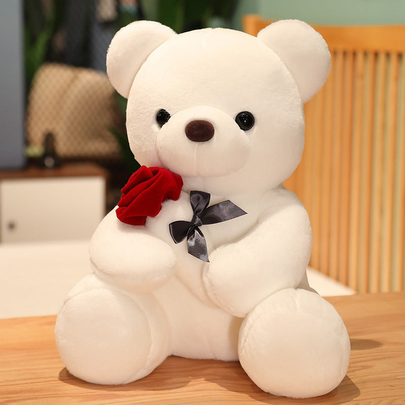 Lovely Hug Roses Teddy Bear Plush Pillow-5