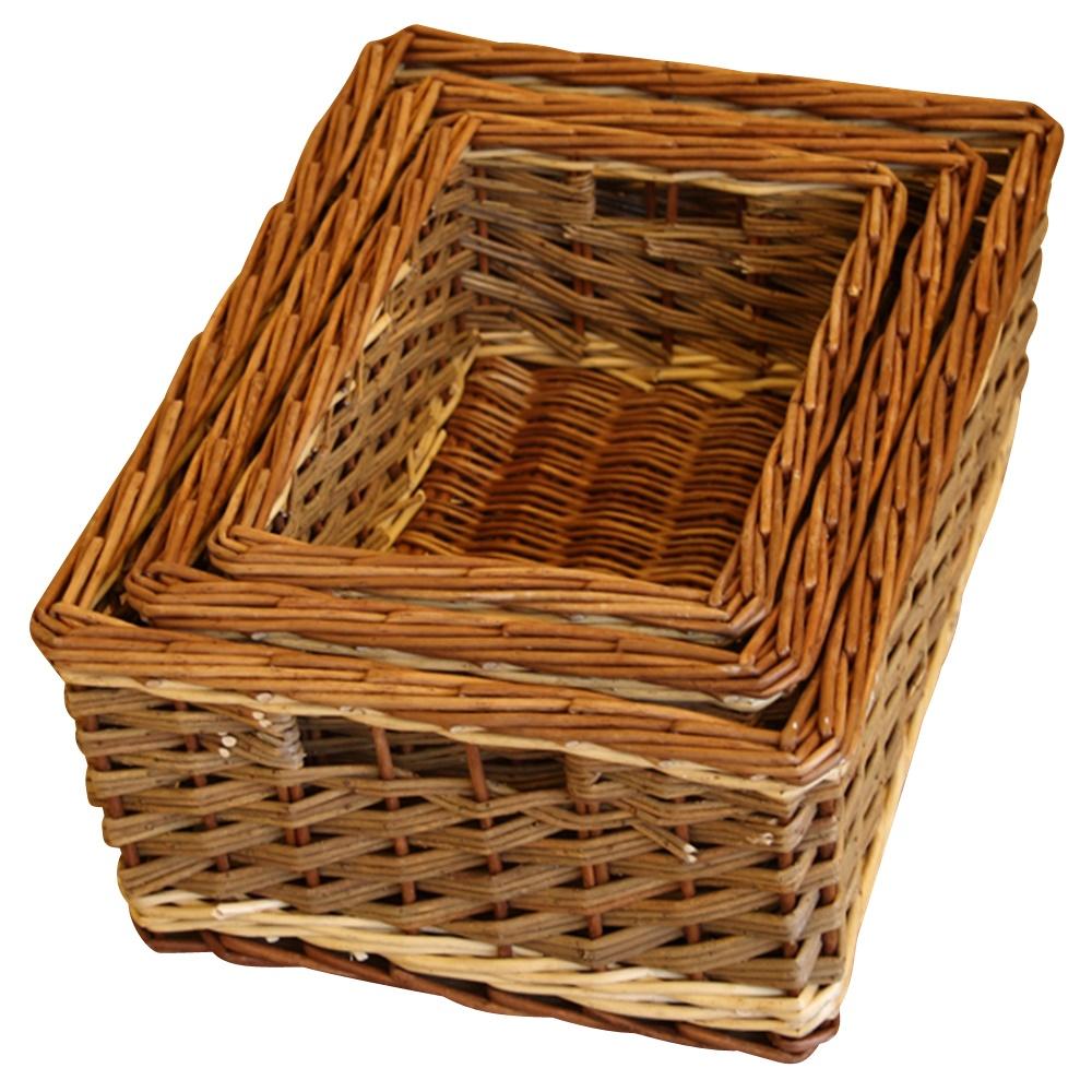 Set of 3 Bamford Wicker Serving Trays-0