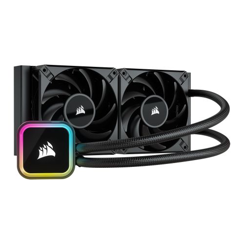 Corsair iCUE H100i RGB ELITE 240mm Liquid CPU Cooler, RGB Pump Head, 2 x 12cm AF ELITE PWM Fans-0