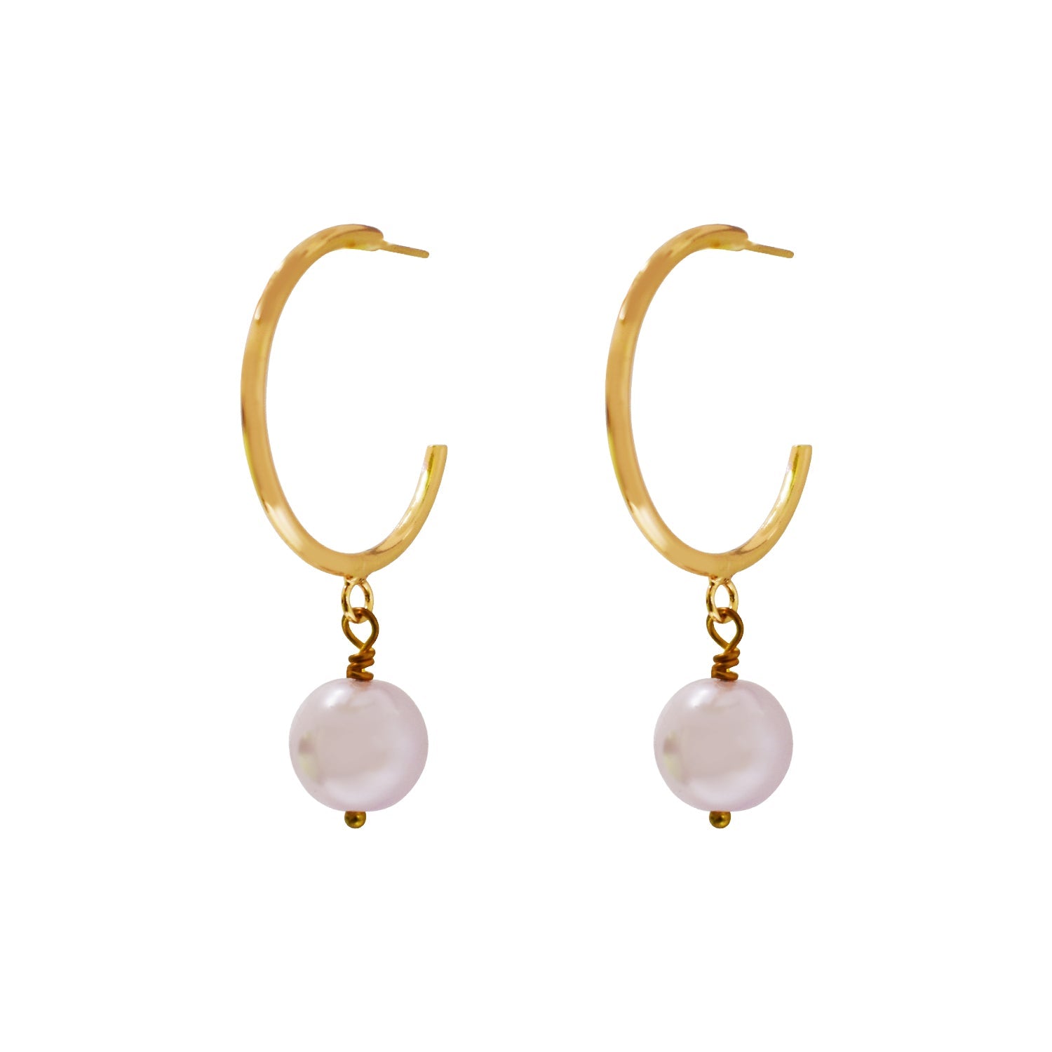 Pink Pearl Hoop Earrings, Faux Pearl Hoop Earrings, Pink Pearl Statement Earrings | by lovedbynlanla-0