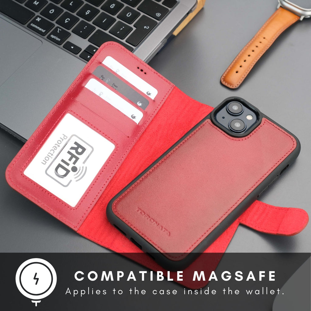 Casper Leather iPhone 15 Wallet Case | Detachable MagSafe Compatible RFID Protection-4