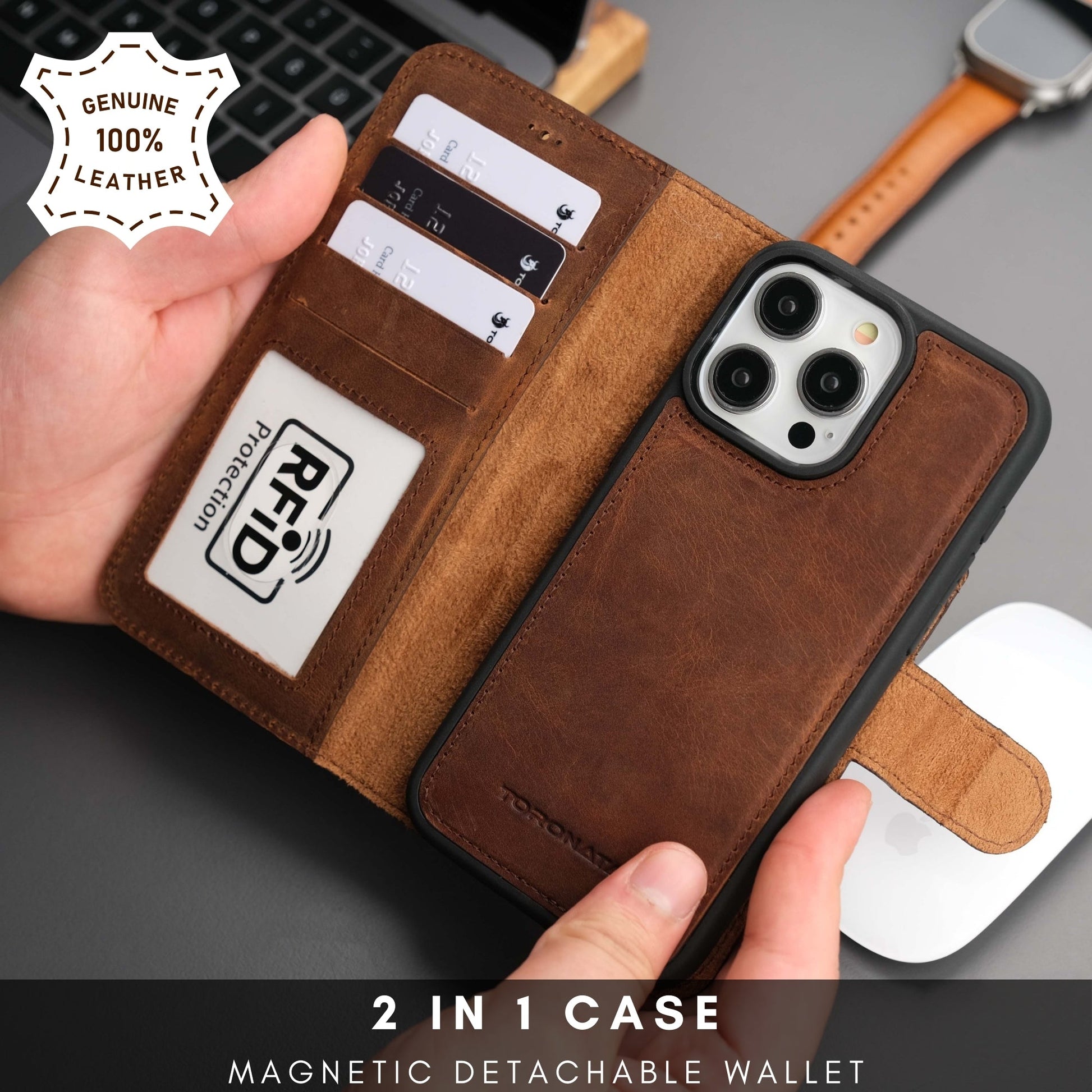 Casper Leather iPhone 14 Pro Max Wallet Case | MagSafe-1