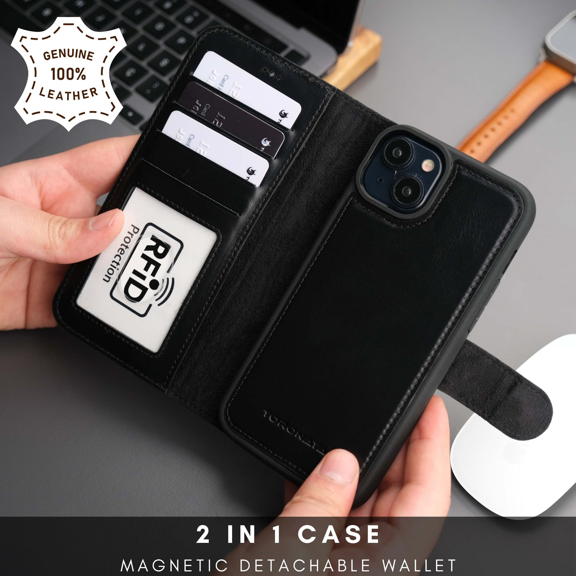 Casper Leather iPhone 14 Wallet Case | MagSafe-1
