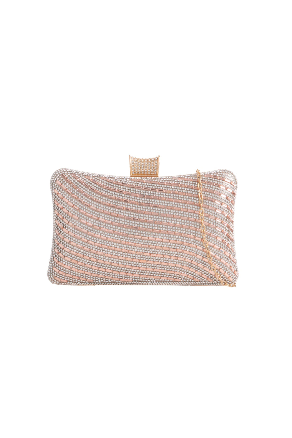 Champagne Diamante Clutch Bag-0