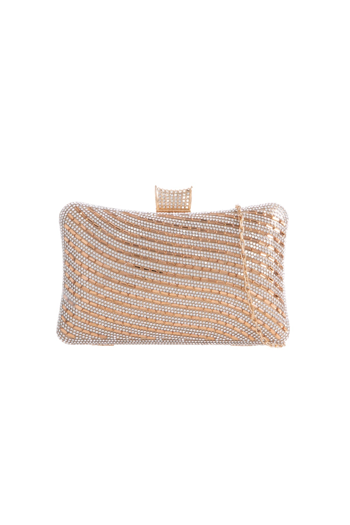 Gold Diamante  Clutch Bag-0