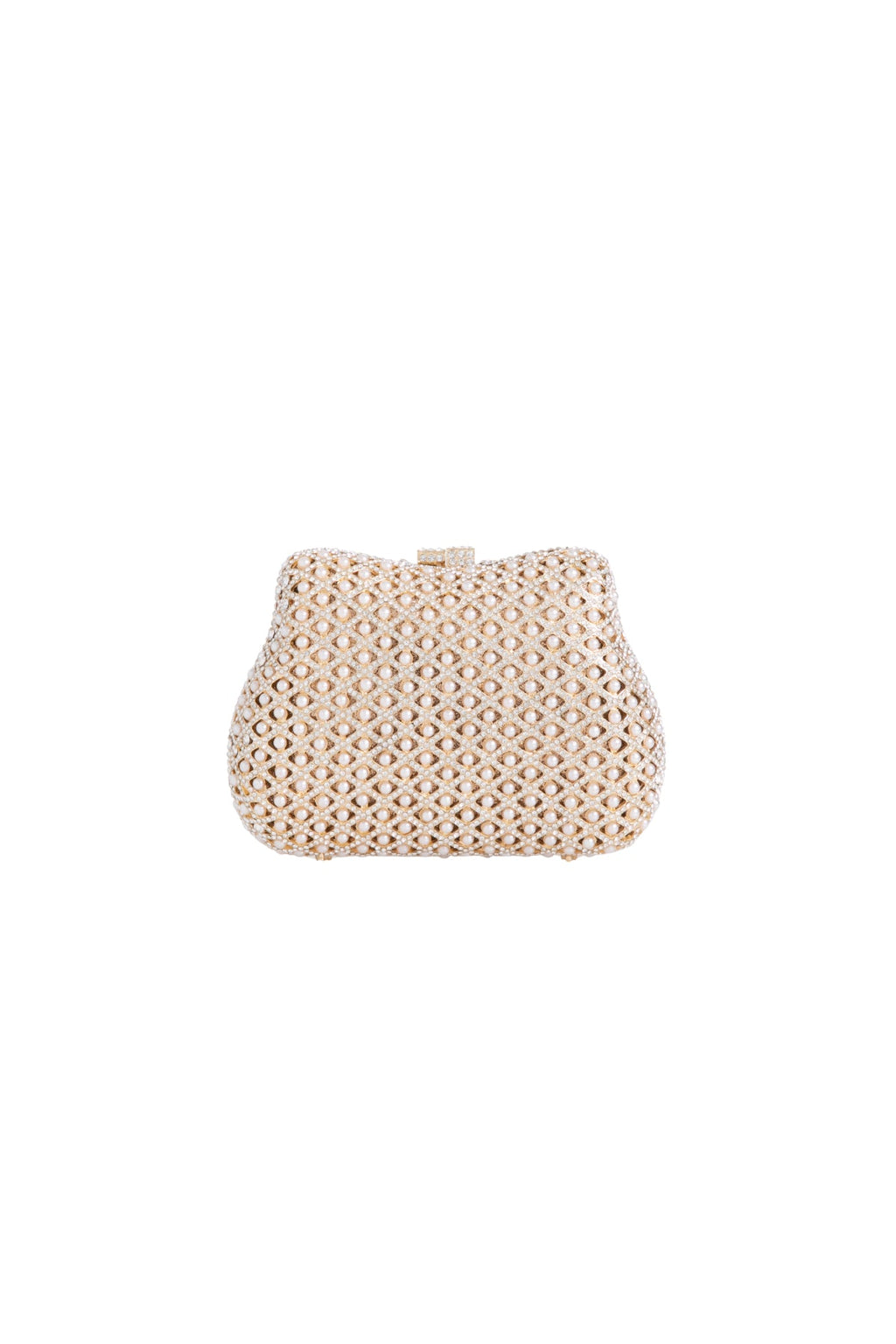 Gold Crystal Embellished Evening Bag-0