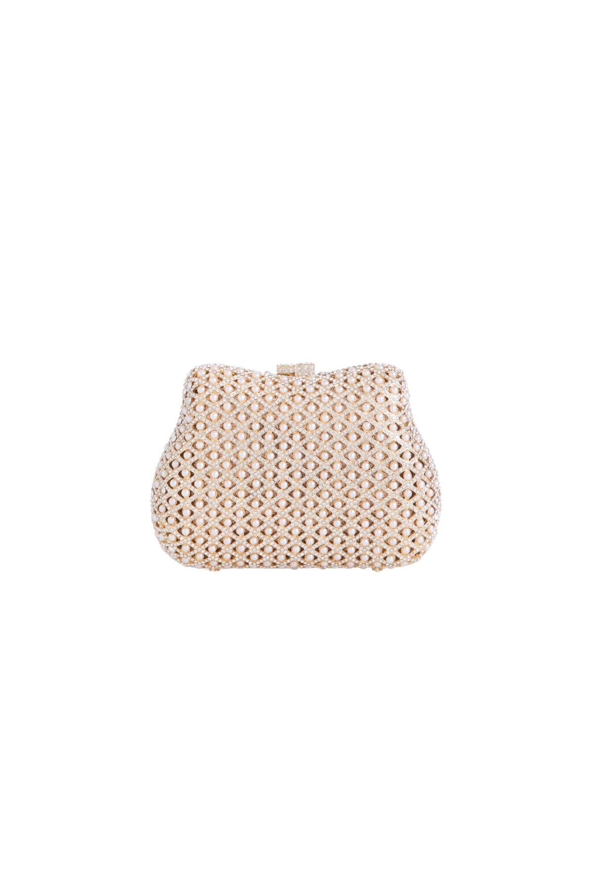 Gold Crystal Embellished Evening Bag-0