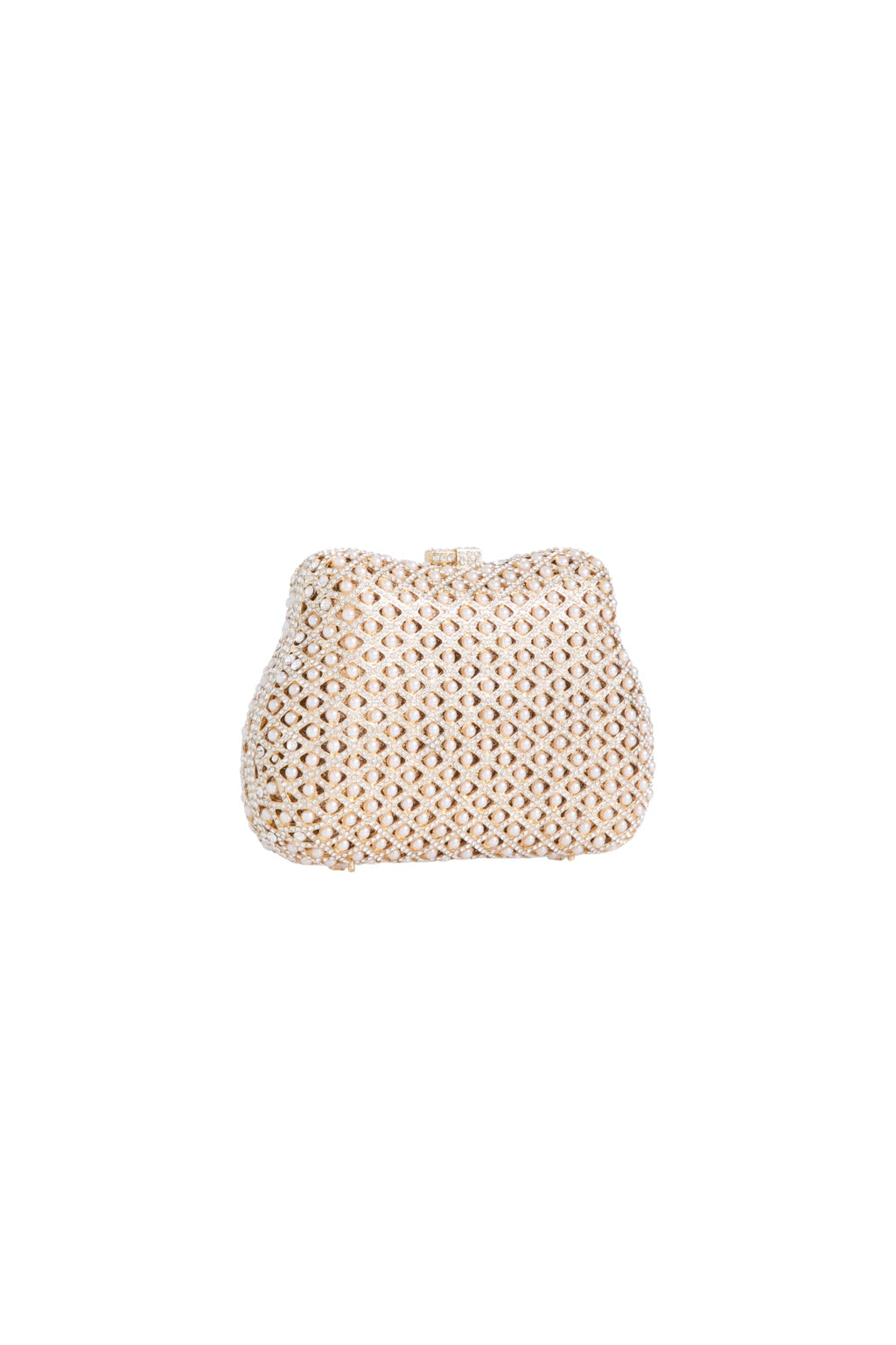 Gold Crystal Embellished Evening Bag-1