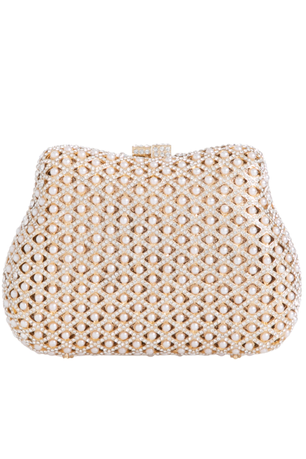 Gold Crystal Embellished Evening Bag-3