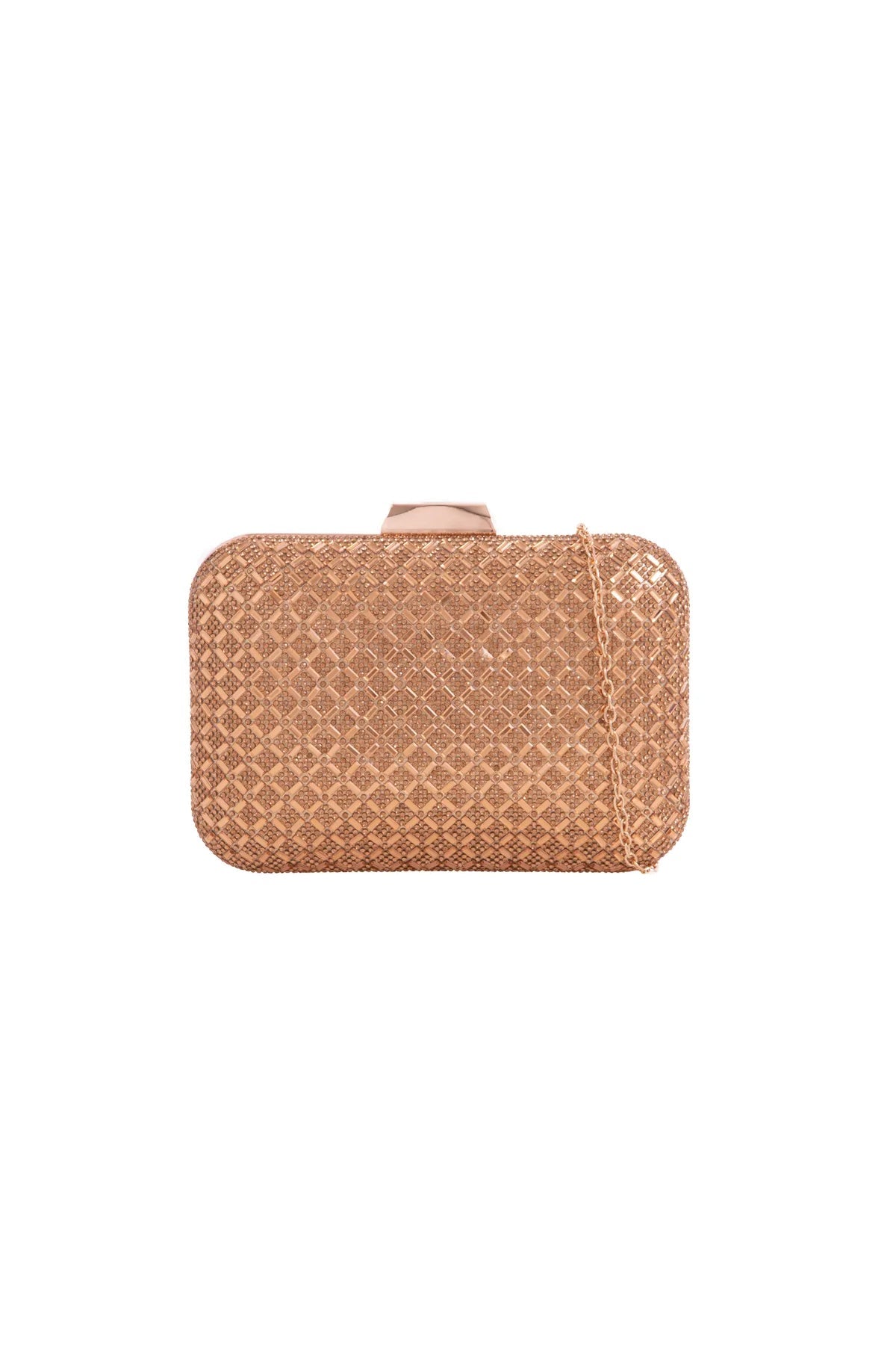 Gold Diamante Clutch Bag-0