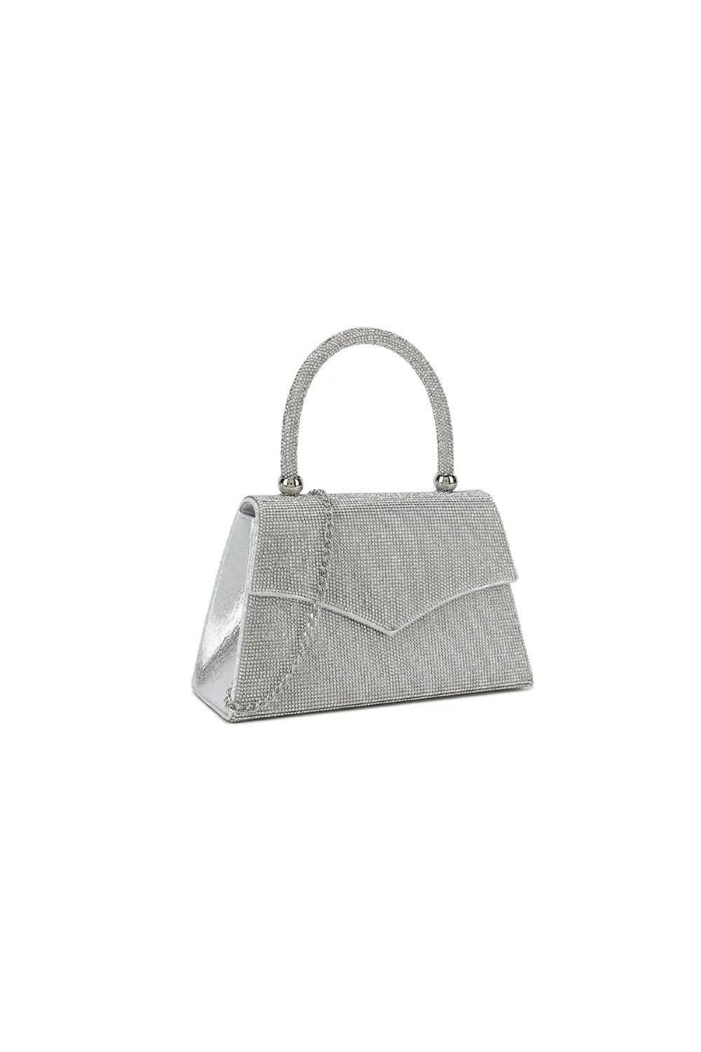 Silver Diamante Top Handle Bag-1