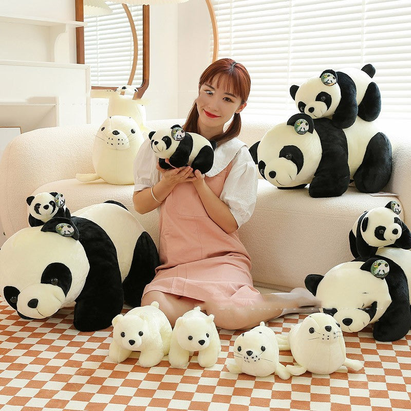 Adorable Plush Panda, Polar Bear, and Sea Lion Stuffed Animals-0