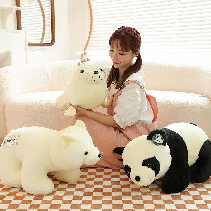 Adorable Plush Panda, Polar Bear, and Sea Lion Stuffed Animals-4