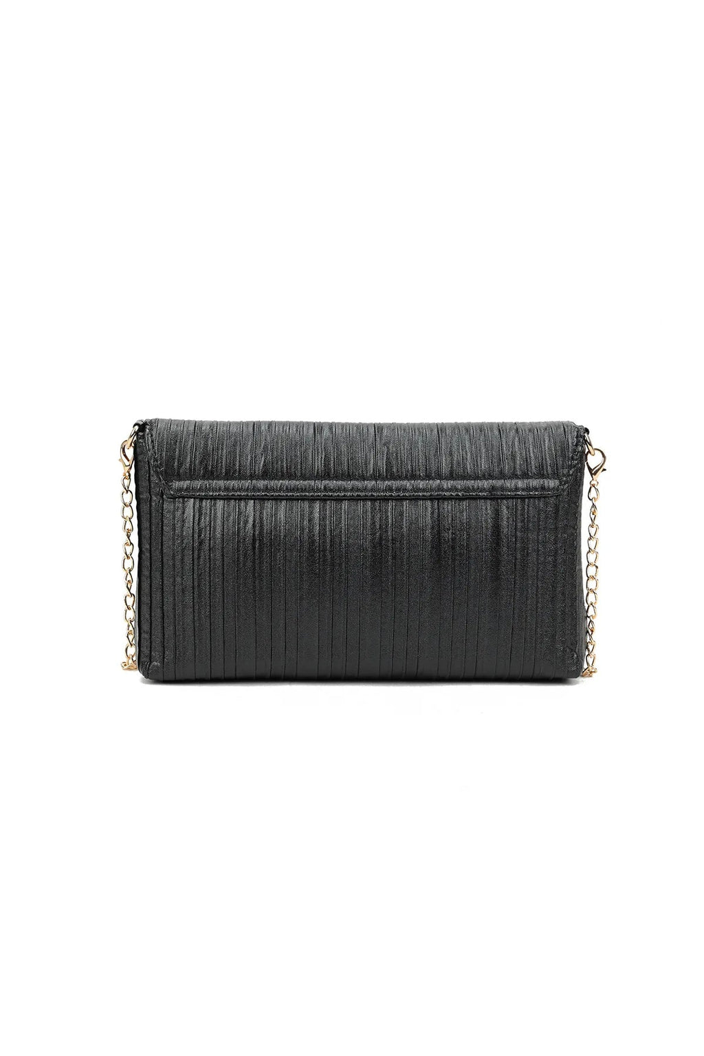 Black Pleated Clutch Bag-2