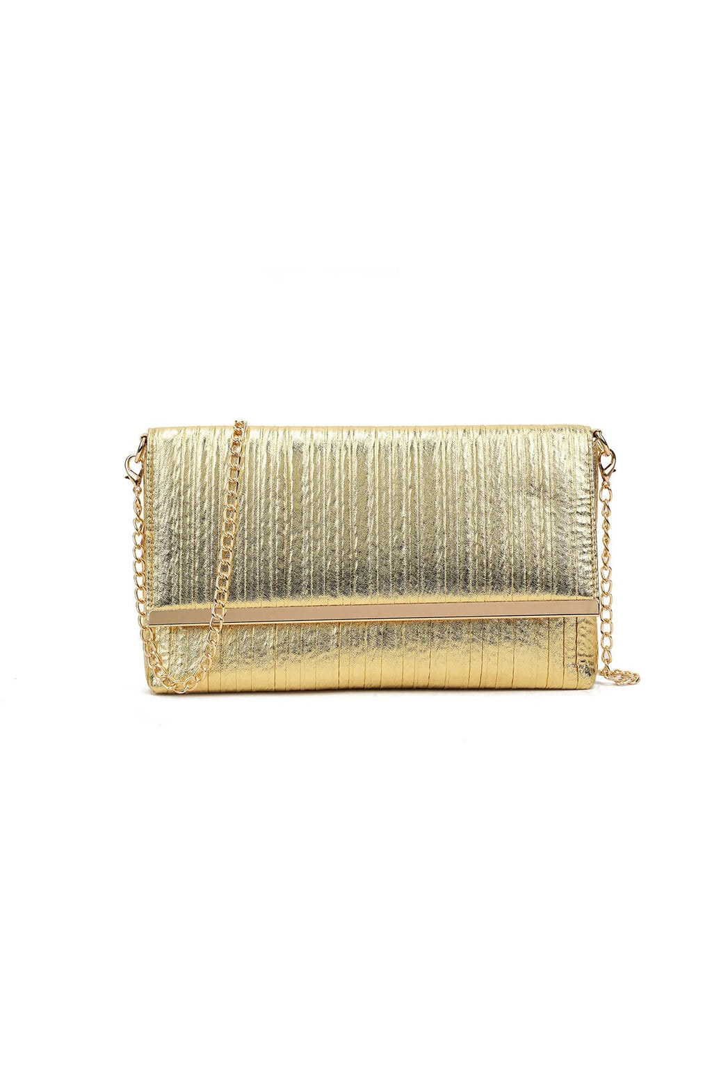 Gold Pleated Clutch Bag-0