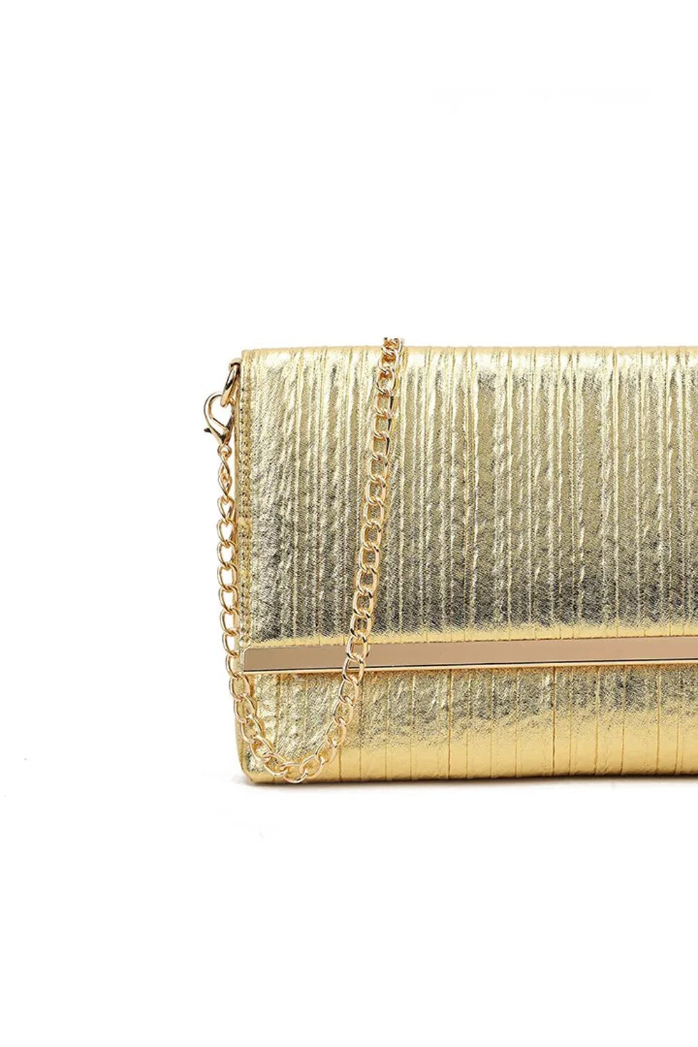 Gold Pleated Clutch Bag-1