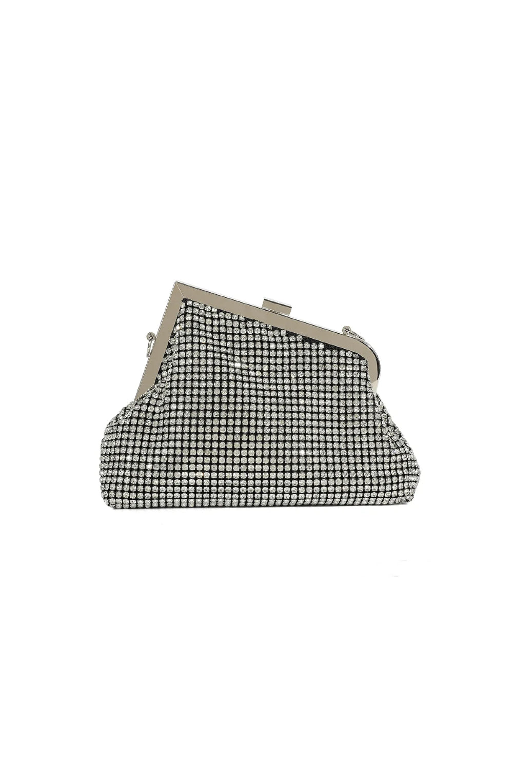 Silver Diamante Asymmetric Evening Bag-2