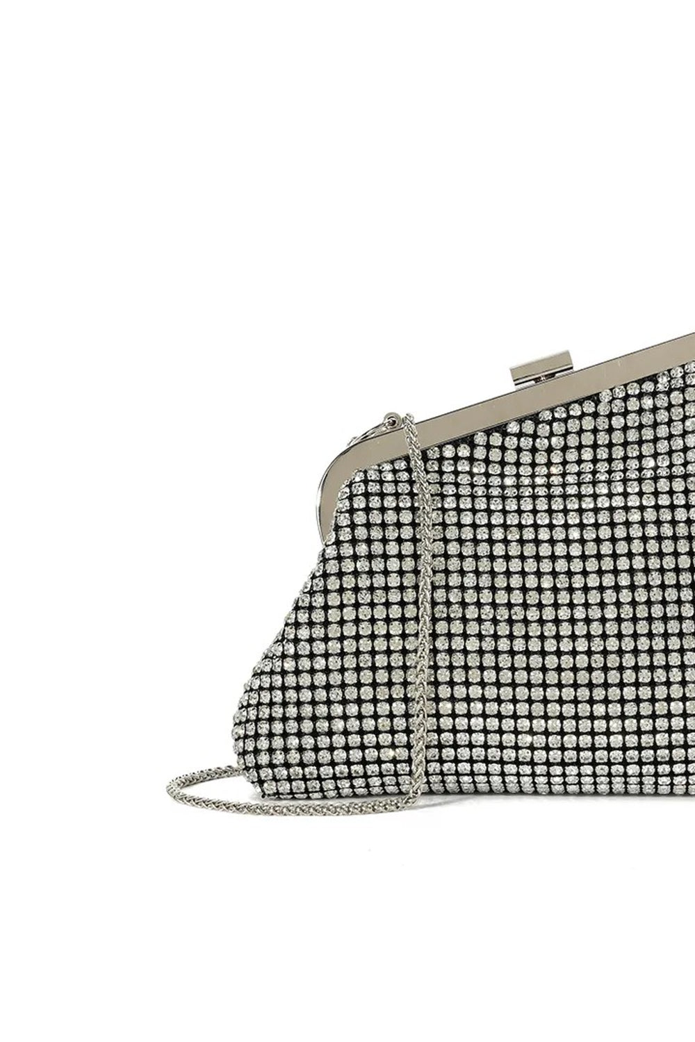 Silver Diamante Asymmetric Evening Bag-3