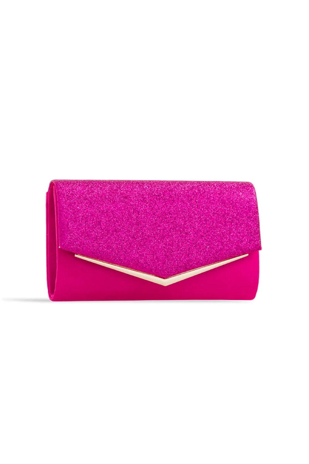 Fuchsia Glitter Envelope Clutch Bag-1