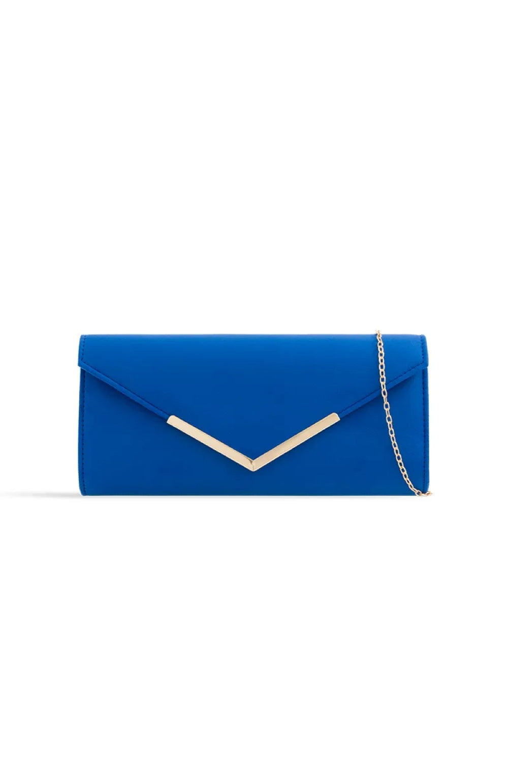 Royal Blue Suede Envelope Clutch Bag-0