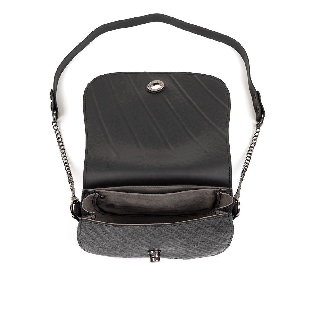 Becca Classic Black Vegan Saddle Bag-3