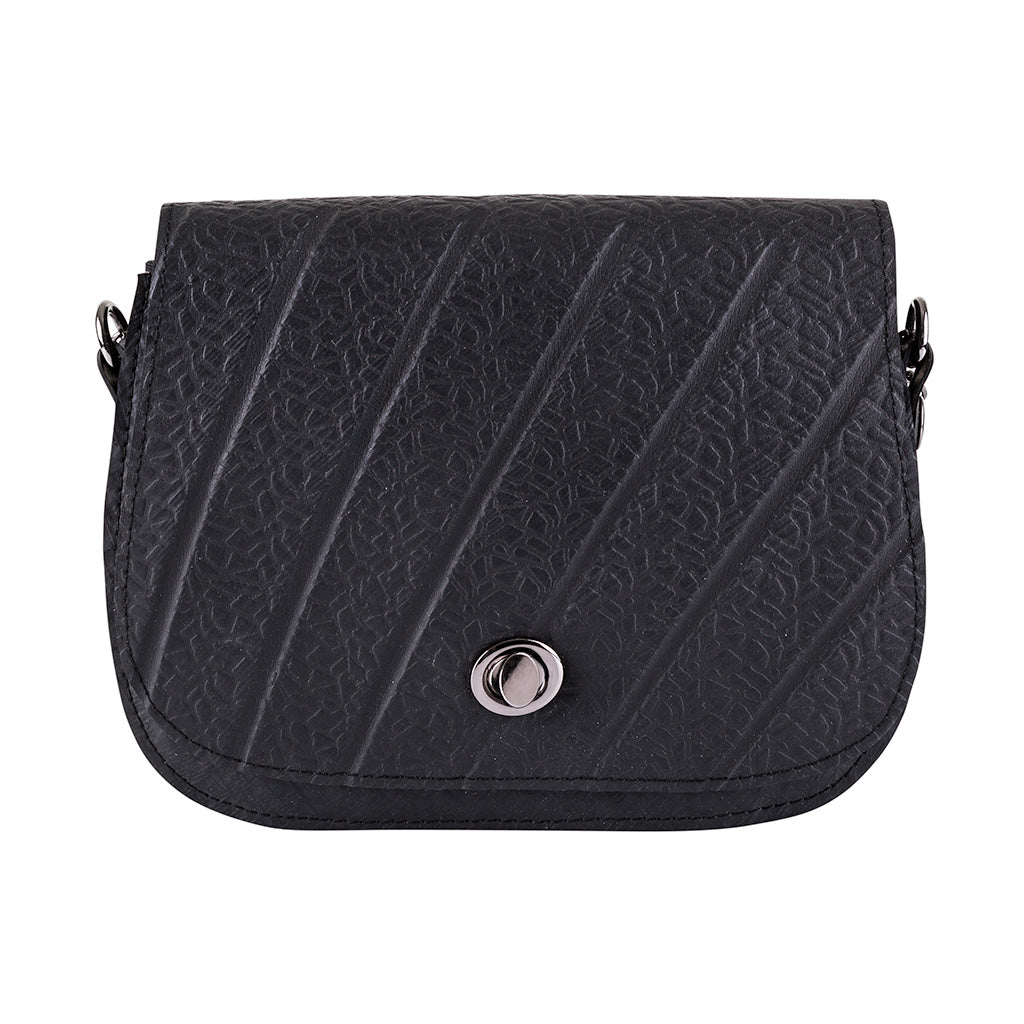 Becca Classic Black Vegan Saddle Bag-0