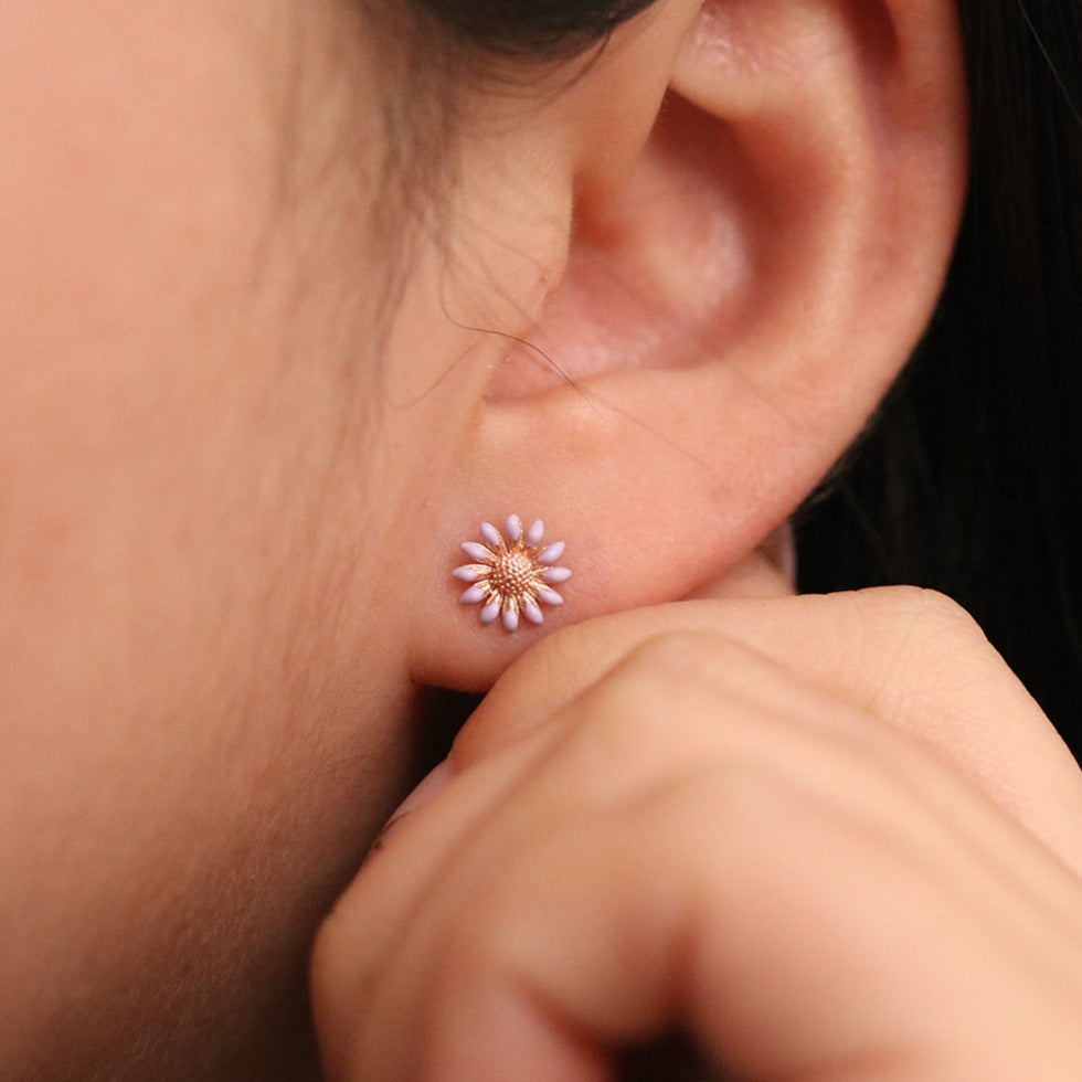 Coloured daisy earrings-3