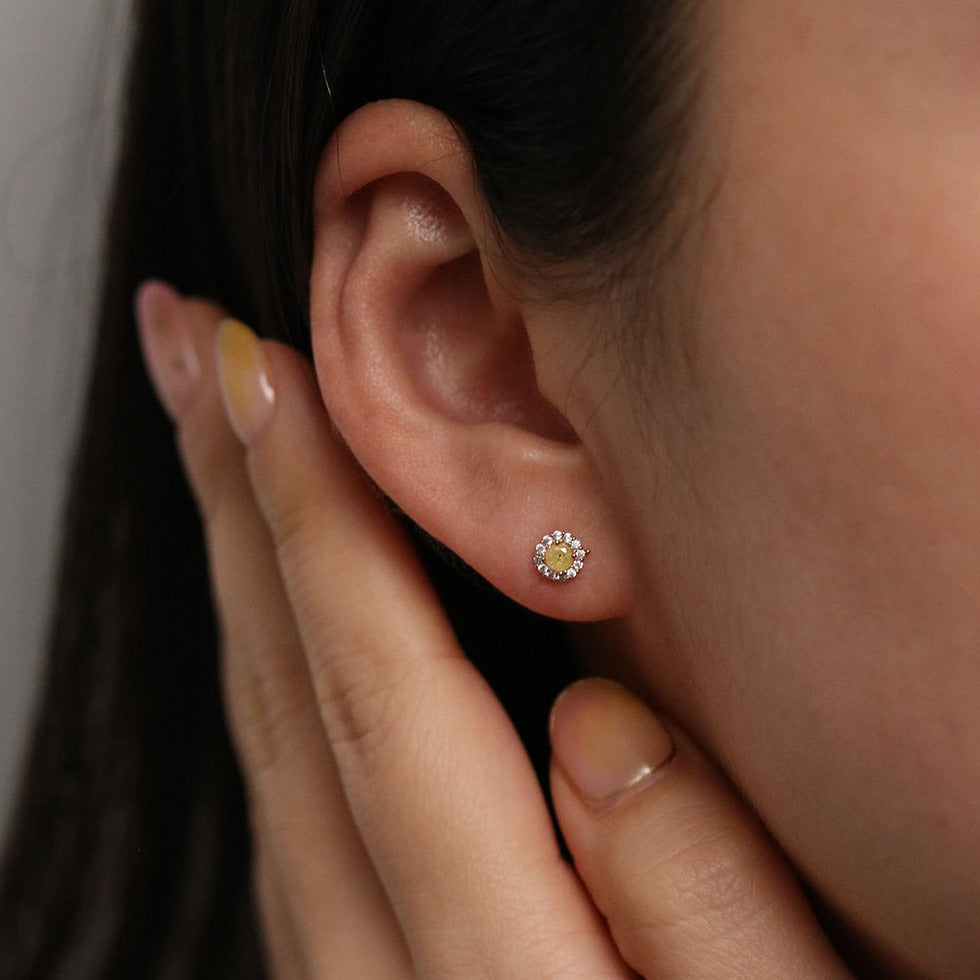 Tiny sparkle gemstone stud earrings-4