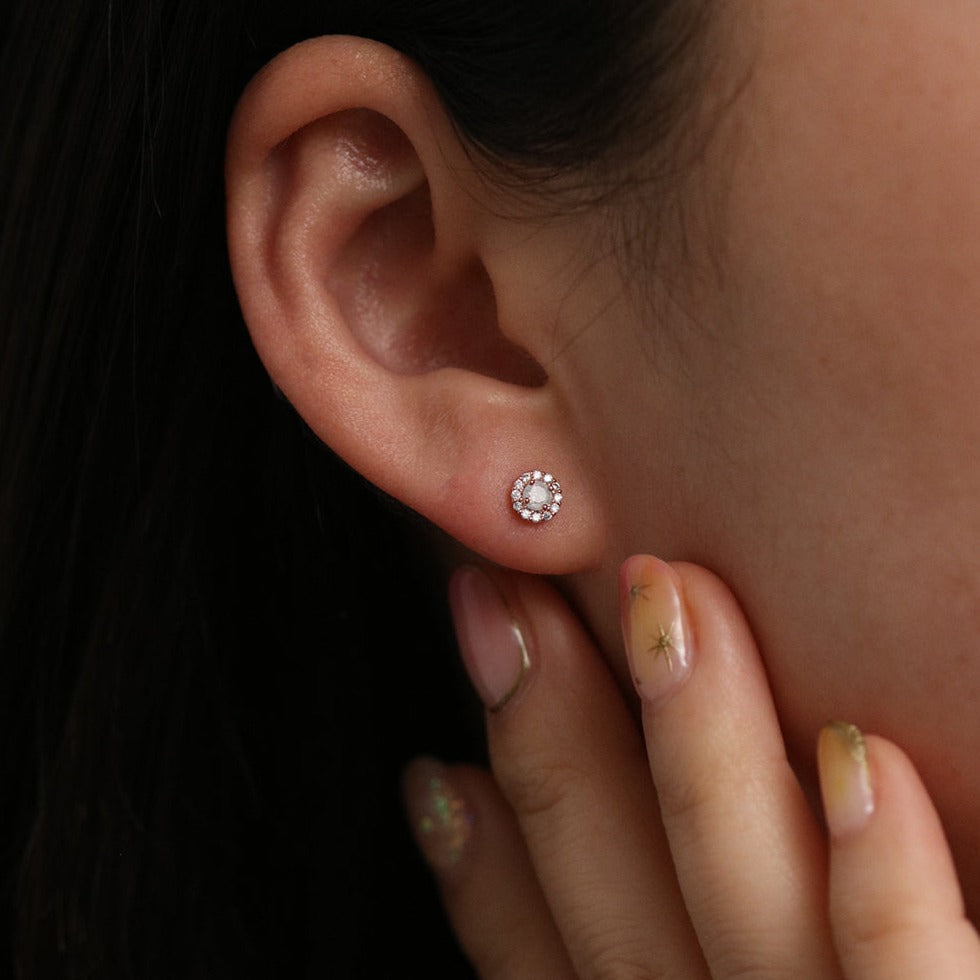 Tiny sparkle gemstone stud earrings-2