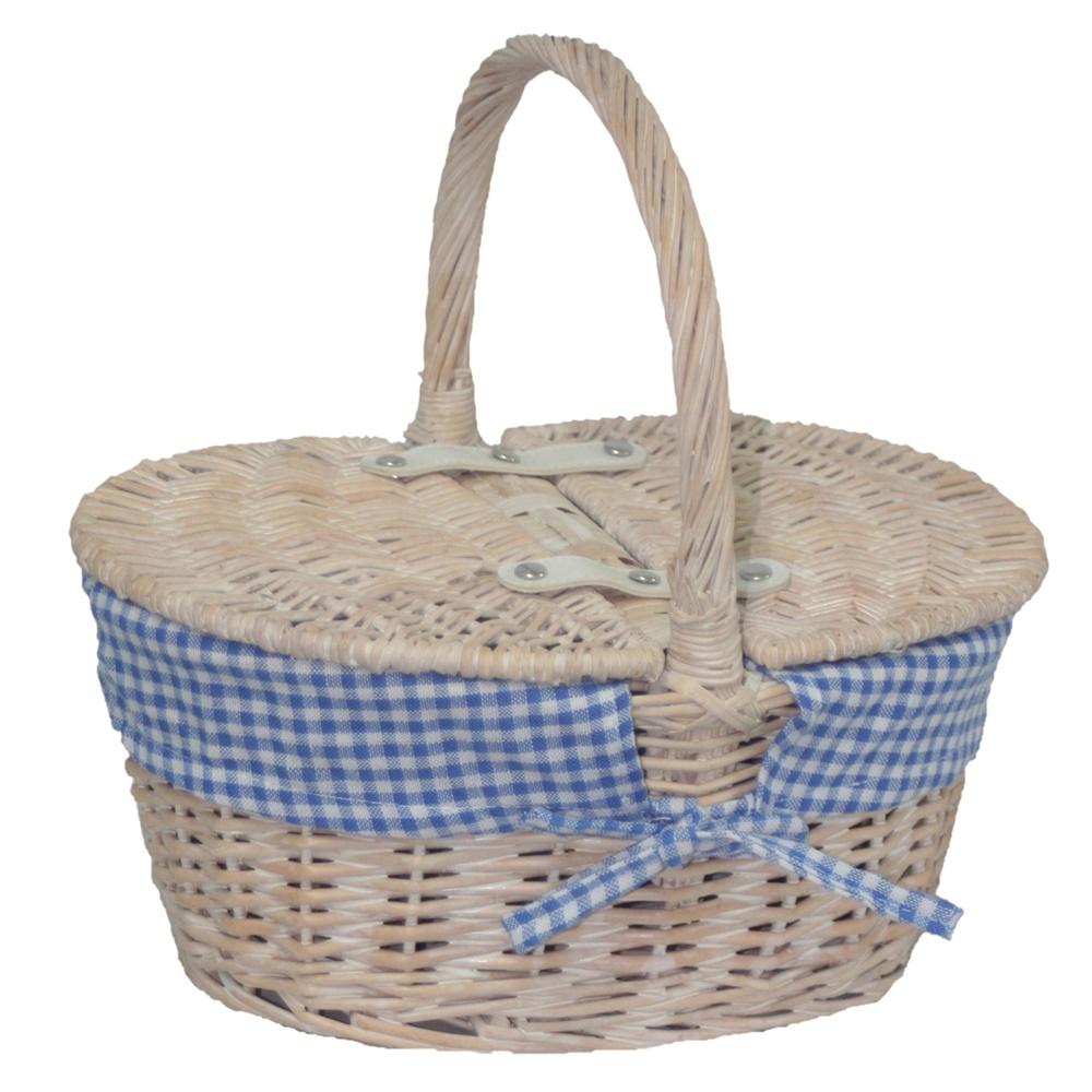 Childs White Wash Butterfly Lidded Wicker Basket-0