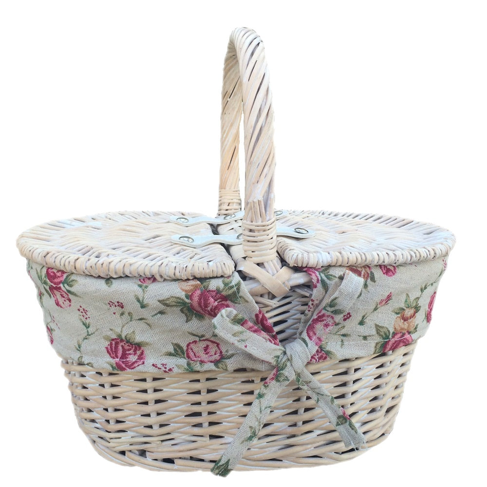 Childs White Wash Butterfly Lidded Wicker Basket-4