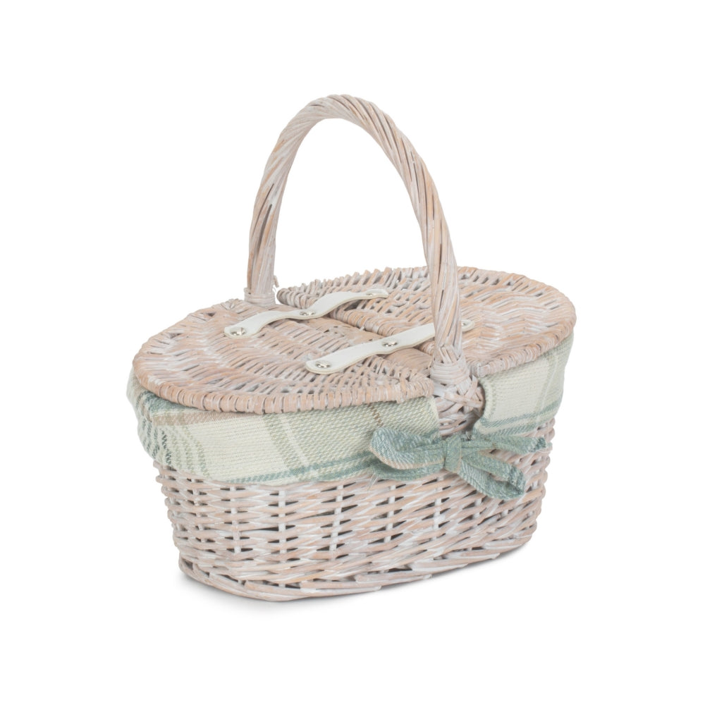 Childs White Wash Butterfly Lidded Wicker Basket-7