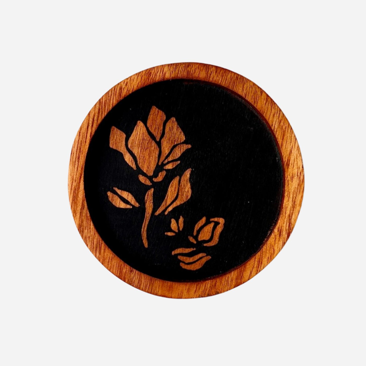 Magnolia Batik Mahogany Wood Coaster-0