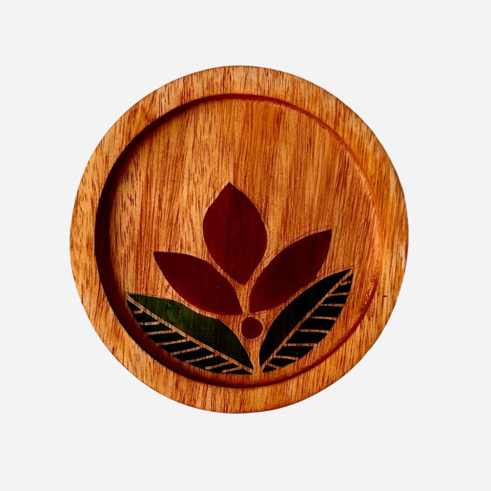 Mekar Batik Mahogany Wood Coaster-0