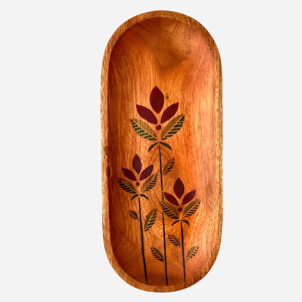 Mekar Trio Batik Mahogany Oval Tray-0