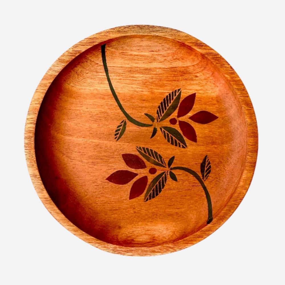Mekar Batik Mahogany Serving Plate-1
