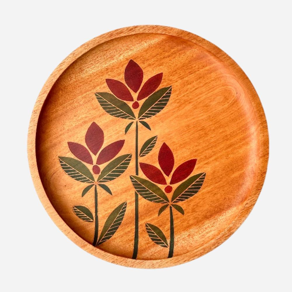 Mekar Batik Mahogany Serving Plate-0