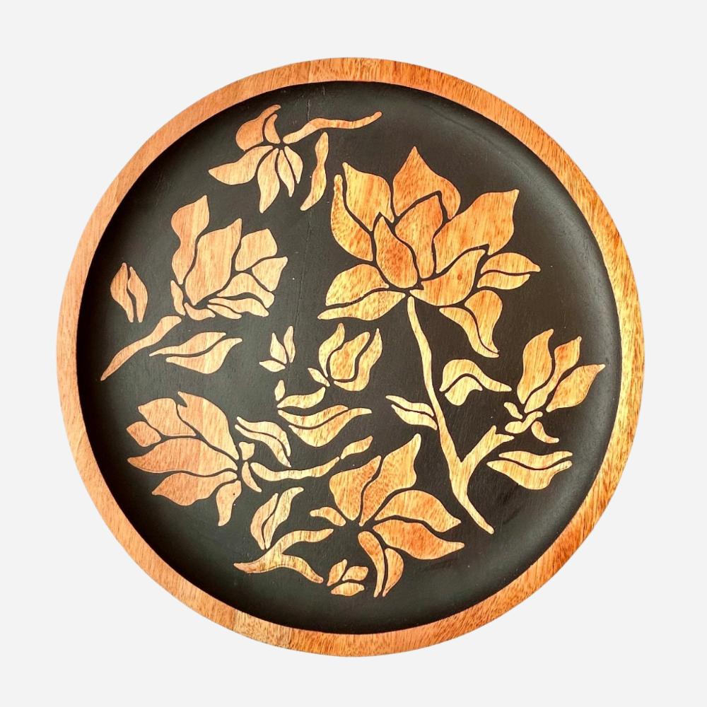 Magnolia Batik Mahogany Serving Plate-0