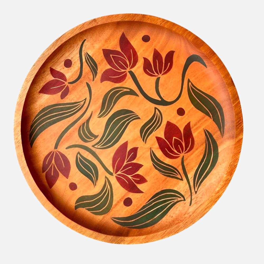 Kantan Batik Mahogany Serving Plate-0
