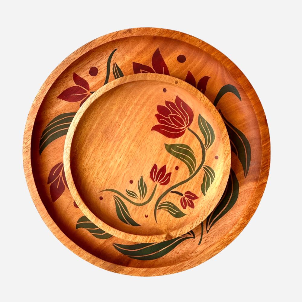 Kantan Batik Mahogany Serving Plate-2