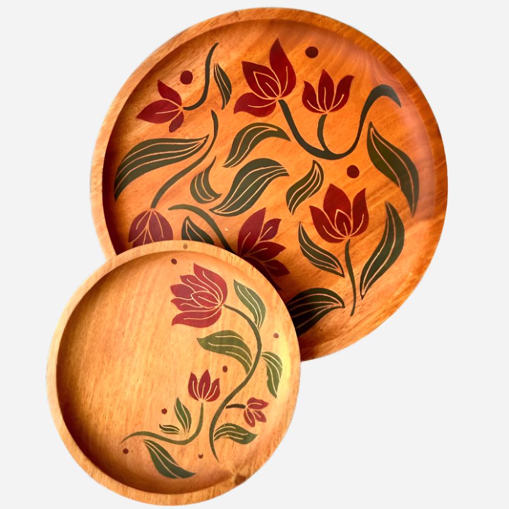 Kantan Batik Mahogany Serving Plate-3