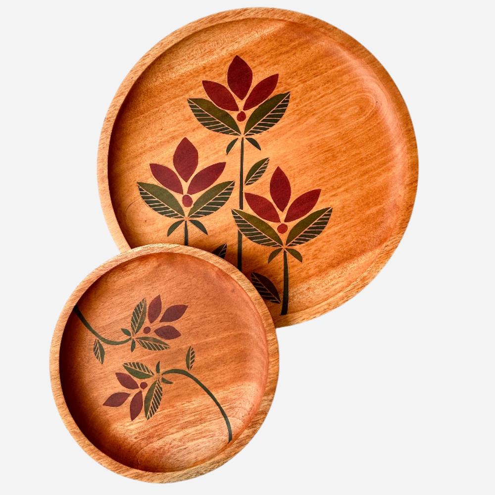 Mekar Batik Mahogany Serving Plate-2