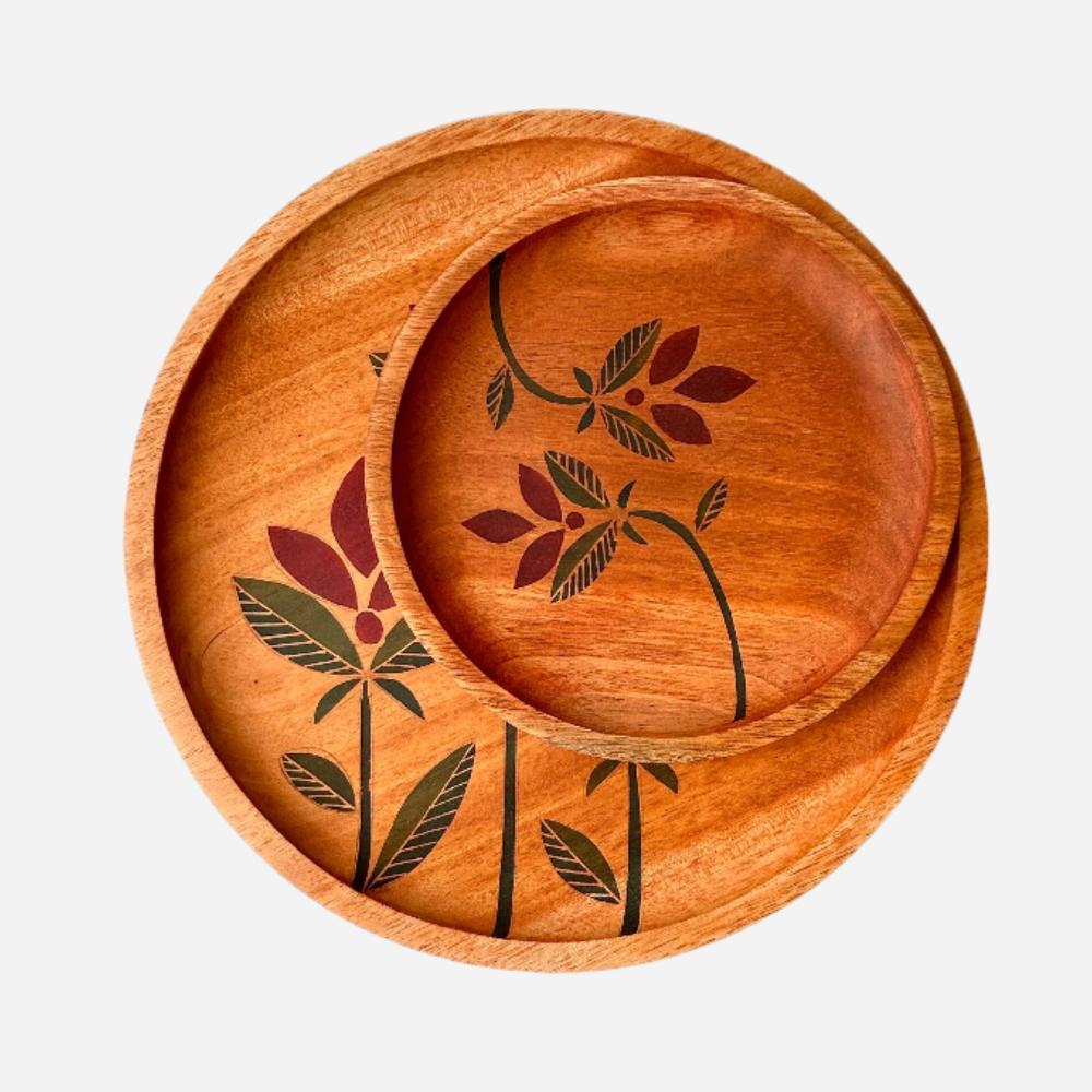 Mekar Batik Mahogany Serving Plate-3