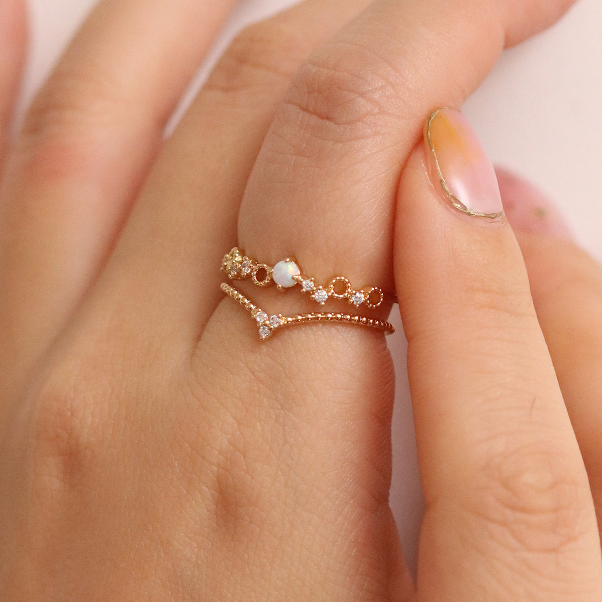 Opal Crown Layered Ring-2