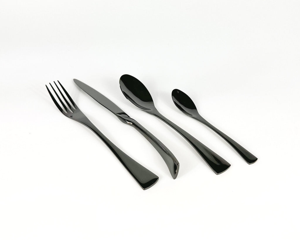Munich Black Stainless Steel Cutlery Sets x16/24 pieces-2