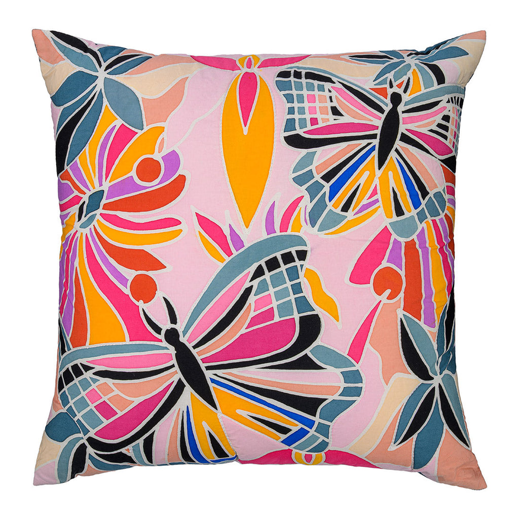 Butterfly Reverie Batik Quilted Cushion-0