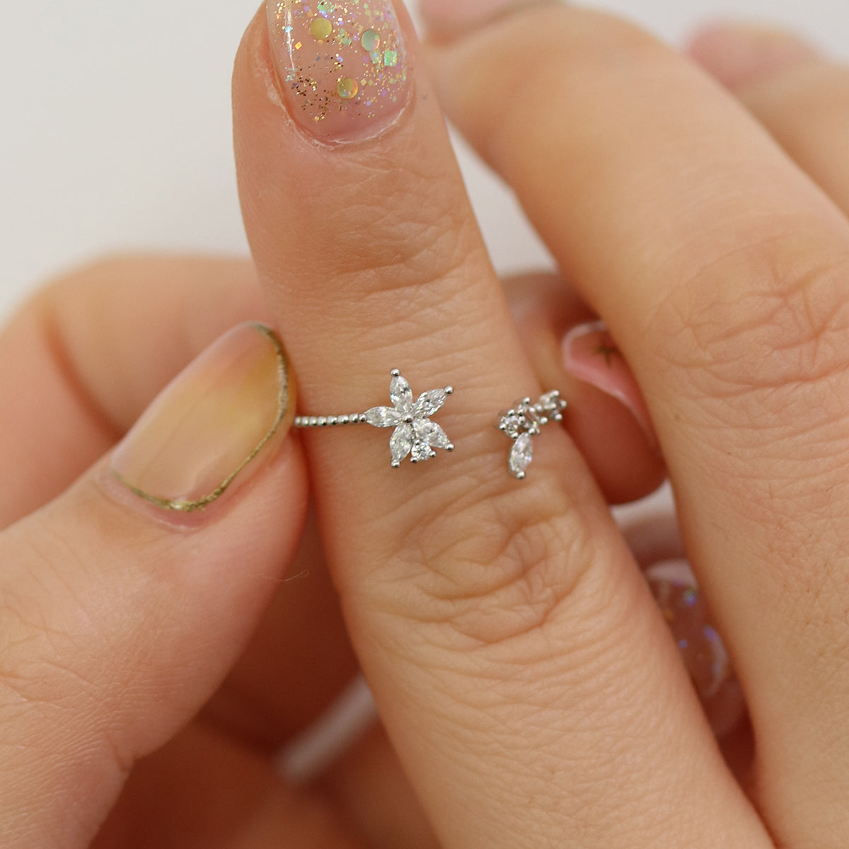 Flower cubic ring-1