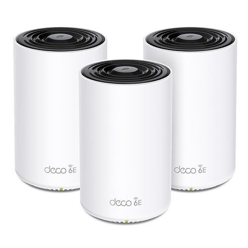 TP-LINK (DECO XE75 PRO) AXE5400 Wi-Fi 6E Tri-Band Mesh System, 3 Pack, AI-Driven Mesh, 2.5G & Dual GB LAN per Unit, Voice Control-0