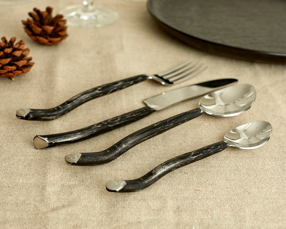 Seville Silver Stainless Steel Rustic Cutlery Set-2